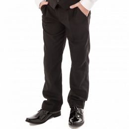 Boys Black Slim Fit Formal Suit Trousers